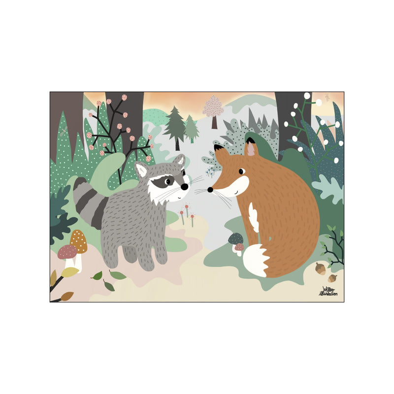 Friends in the Forest — Art print by Willero Illustration from Poster & Frame