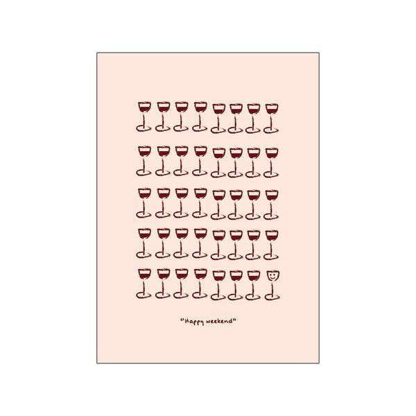 Happyweekend Nude/Bordeaux — Art print by Life of van Dijk from Poster & Frame