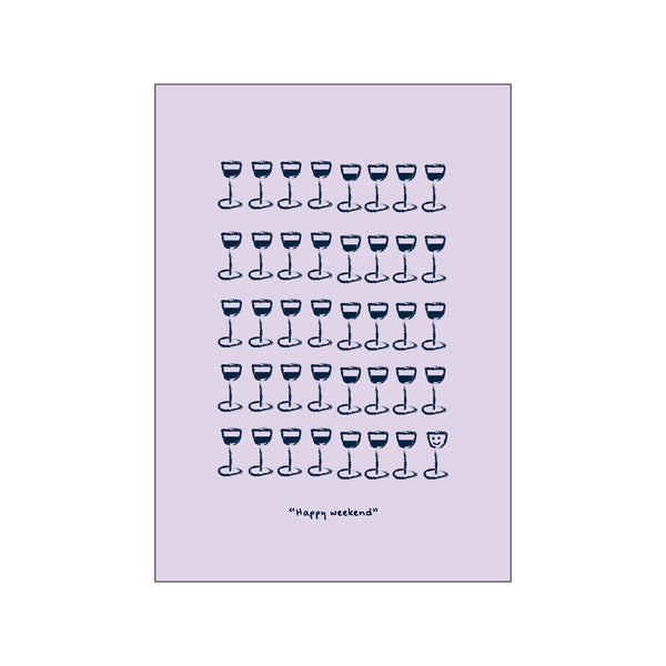 Happyweekend Purple/Navy — Art print by Life of van Dijk from Poster & Frame