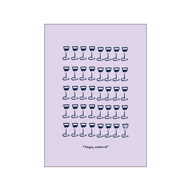 Happyweekend Purple/Navy — Art print by Life of van Dijk from Poster & Frame