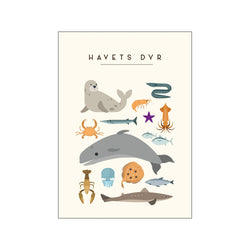 Havets dyr – Børneplakat — Art print by Citatplakat from Poster & Frame