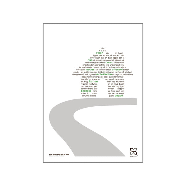Hist hvor vejen slår en bugt — Art print by Songshape from Poster & Frame