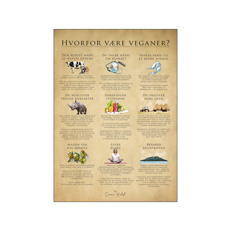 Hvorfor være veganer, papir — Art print by Simon Holst from Poster & Frame
