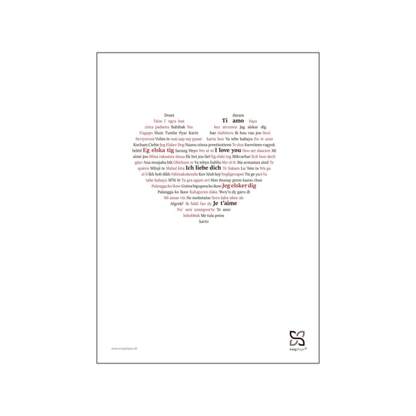 Jeg elsker dig - hjerte — Art print by Songshape from Poster & Frame