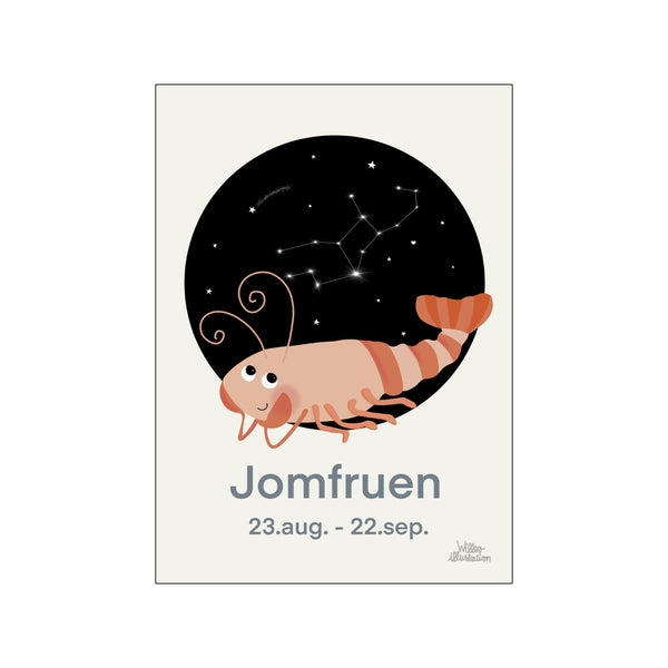 Jomfruen Blå — Art print by Willero Illustration from Poster & Frame