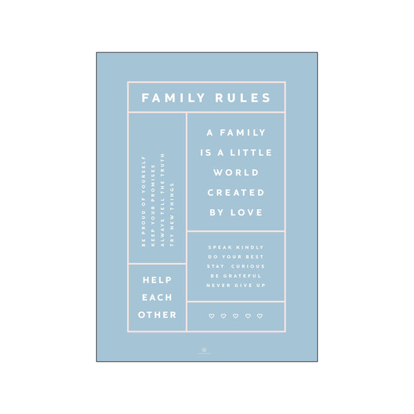 Kragh Family Rules - Blue — Art print by Poster Family from Poster & Frame