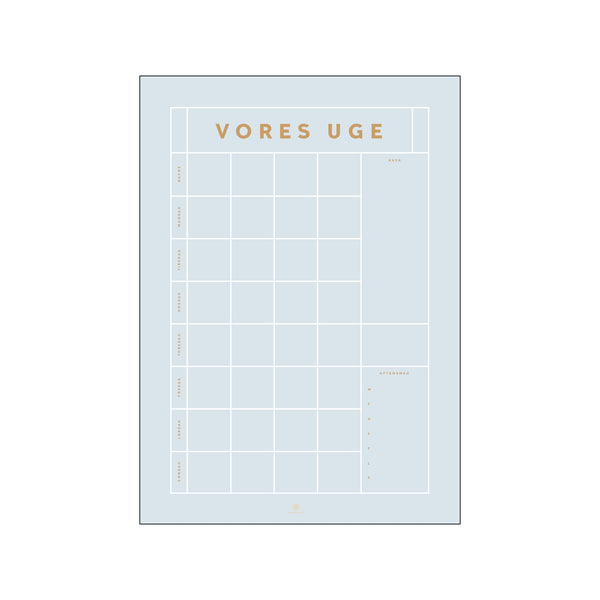 Kragh Vores Uge - Blå, 4 column — Art print by Poster Family from Poster & Frame