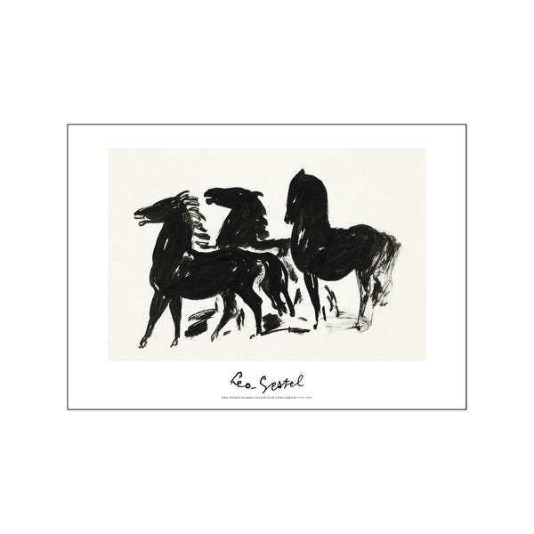 Drie zwarte paarden staand naar links kijkend — Art print by Leo Gestel from Poster & Frame