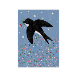 Love gives you wings - blå — Art print by Willero Illustration from Poster & Frame