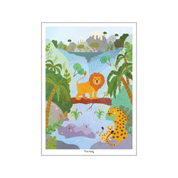 Løven og vandfaldet — Art print by Tiny Tails from Poster & Frame