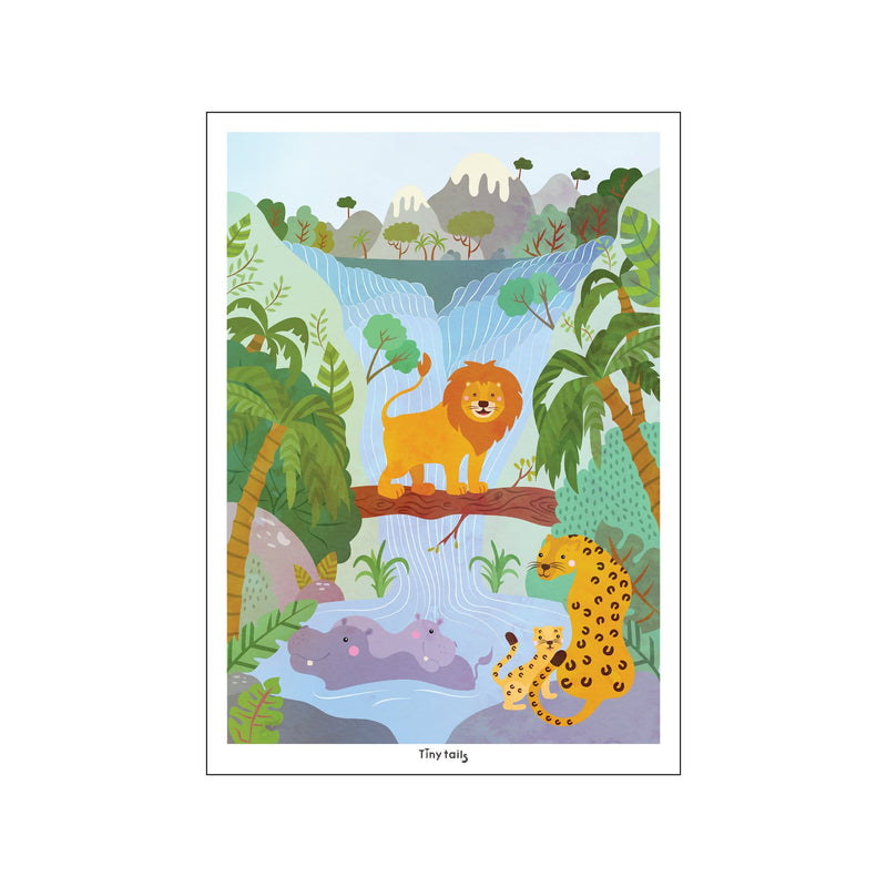 Løven og vandfaldet — Art print by Tiny Tails from Poster & Frame