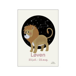 Løven Rosa — Art print by Willero Illustration from Poster & Frame