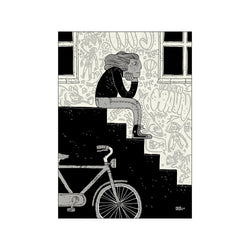 Thinker on stair — Art print by Martin Jørgensen from Poster & Frame