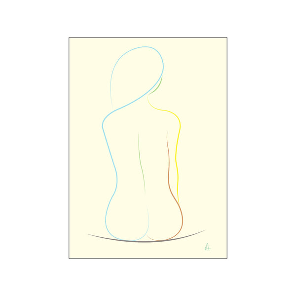 One Line Silhouette Blue Tones — Art print by Mette Handberg from Poster & Frame