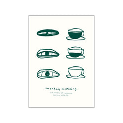 Mondaymorning Offwhite/Green — Art print by Life of van Dijk from Poster & Frame