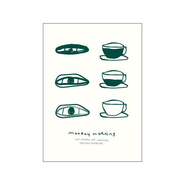 Mondaymorning Offwhite/Green — Art print by Life of van Dijk from Poster & Frame