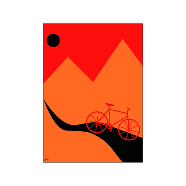 Mountainbike - orange — Art print by Justesen Plakater from Poster & Frame