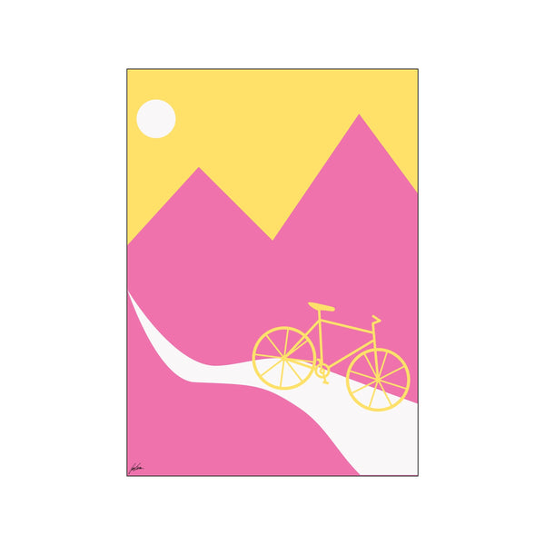 Mountainbike - yellow — Art print by Justesen Plakater from Poster & Frame
