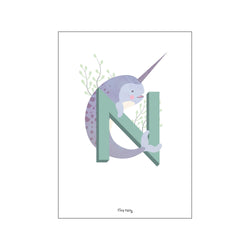 N for Narhval — Art print by Tiny Tails from Poster & Frame