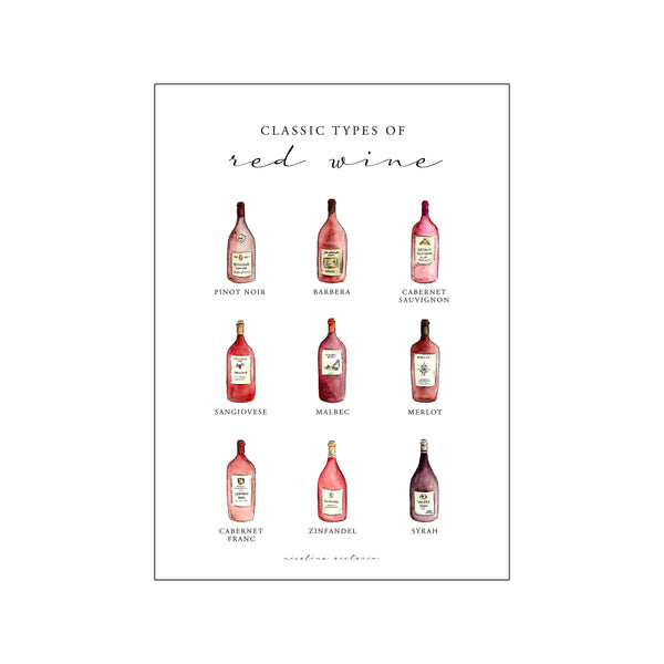 Classic red wines — Art print by Nicoline Victoria from Poster & Frame