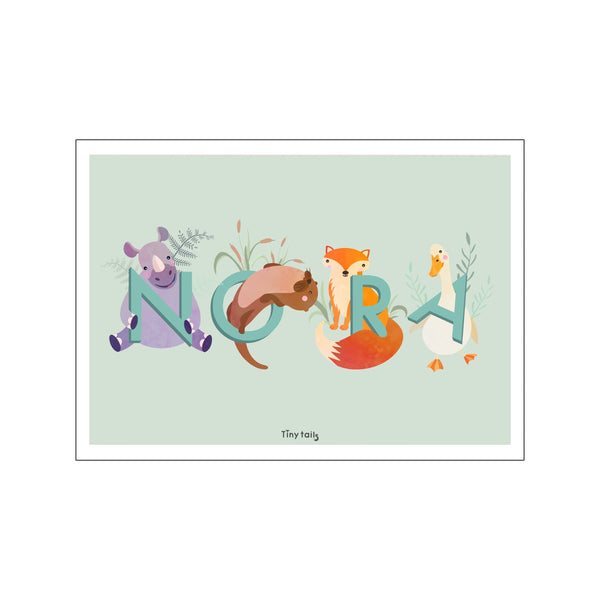 Nora - grøn — Art print by Tiny Tails from Poster & Frame