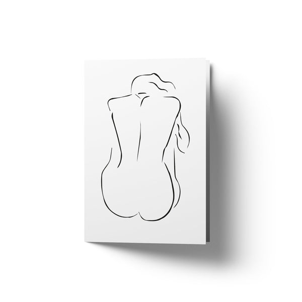 Female body in one line - Art Card