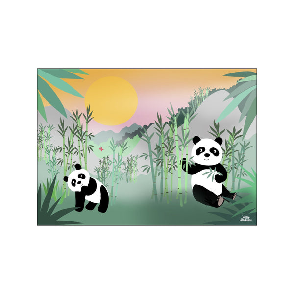 Peaceful Pandas — Art print by Willero Illustration from Poster & Frame