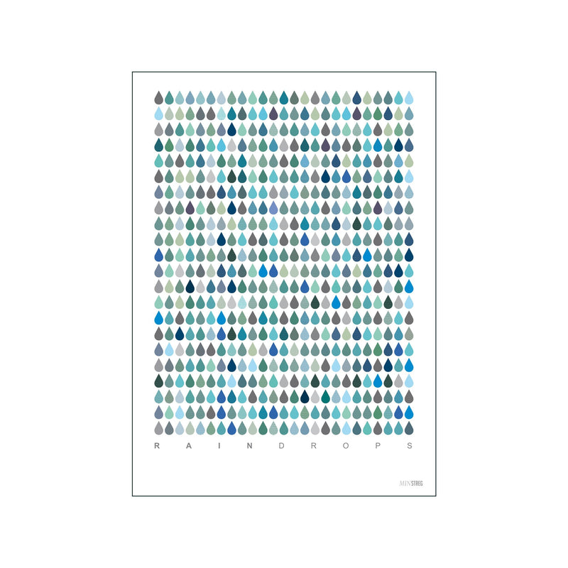 Raindrops Blue — Art print by Min Streg from Poster & Frame