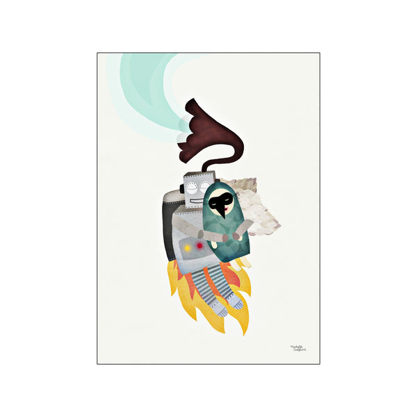 Robot and bird — Art print by Michelle Carlslund - Kids from Poster & Frame