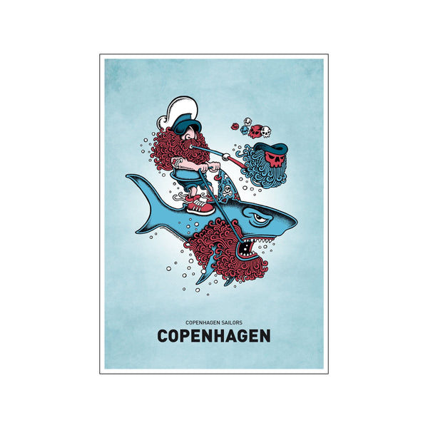 Shark Sailor — Art print by Copenhagen Poster from Poster & Frame