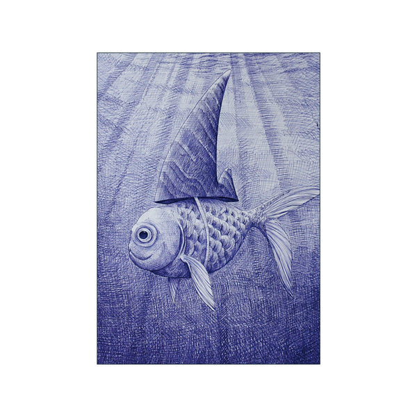 Shark Gold Fish — Art print by Morten Løfberg from Poster & Frame