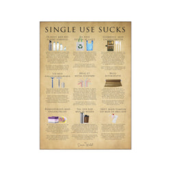 Single use sucks, papir — Art print by Simon Holst from Poster & Frame