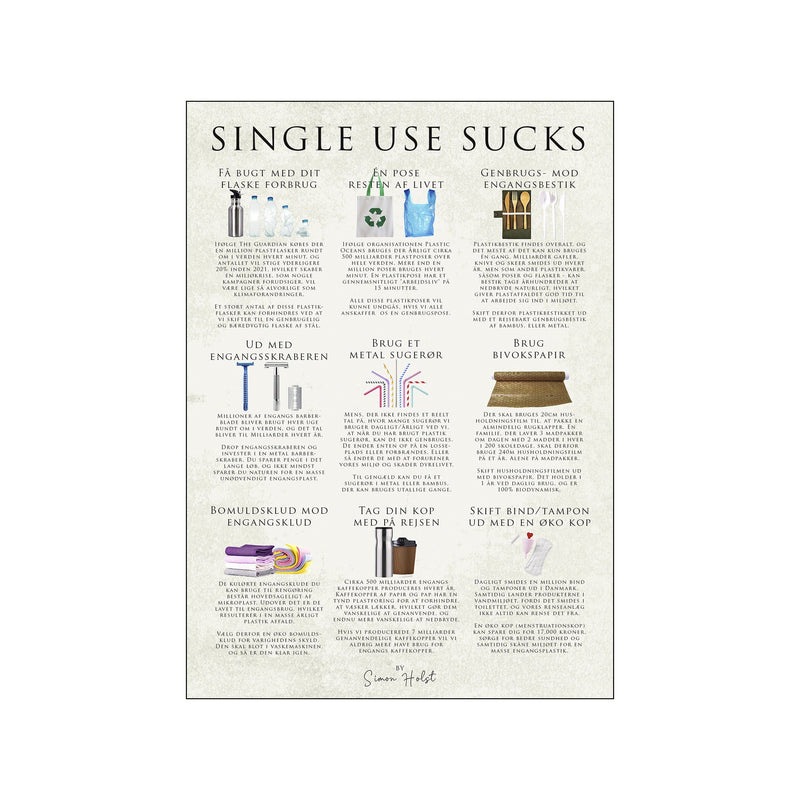 Single use sucks — Art print by Simon Holst from Poster & Frame