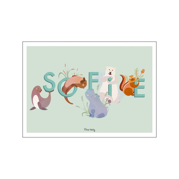 Sofie - grøn — Art print by Tiny Tails from Poster & Frame