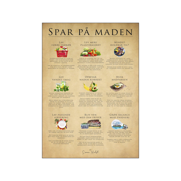 Spar på maden, papir — Art print by Simon Holst from Poster & Frame