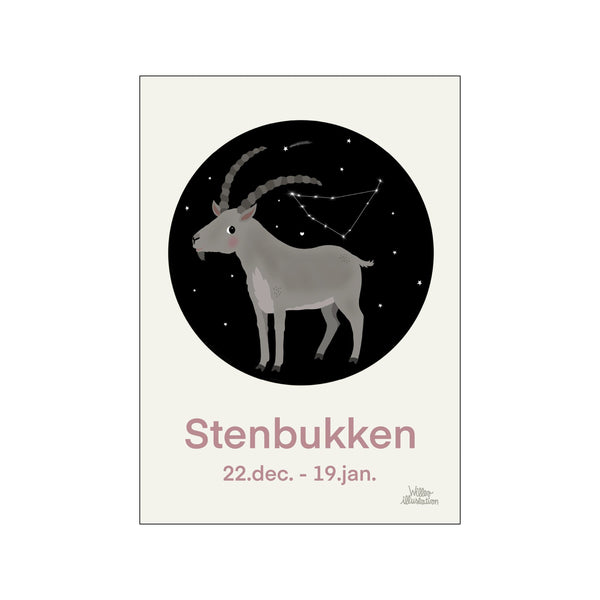 Stenbukken Rosa — Art print by Willero Illustration from Poster & Frame