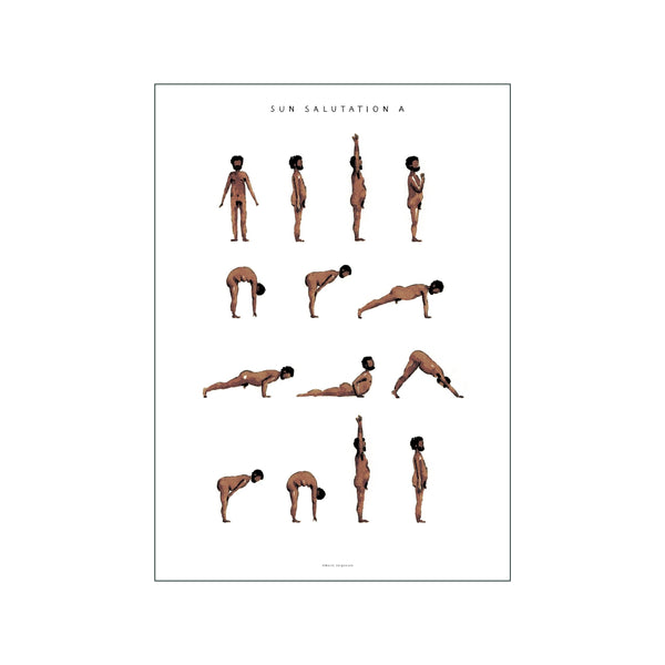Sun Salutation A Man Brown — Art print by Yoga Prints from Poster & Frame