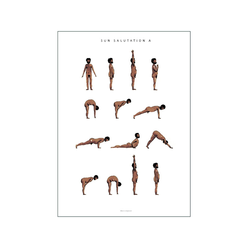 Sun Salutation A Man Brown — Art print by Yoga Prints from Poster & Frame