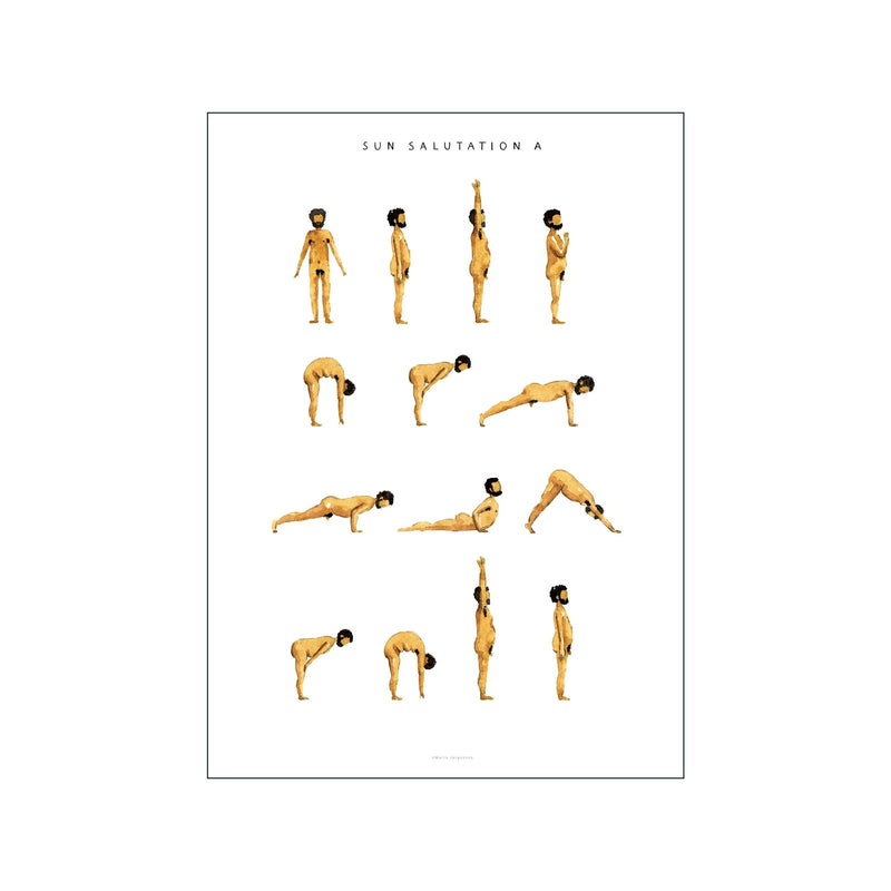 Sun Salutation A Man Golden — Art print by Yoga Prints from Poster & Frame