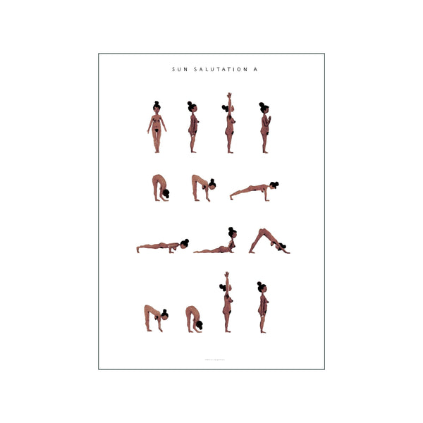 Sun Salutation A Woman Brown — Art print by Yoga Prints from Poster & Frame