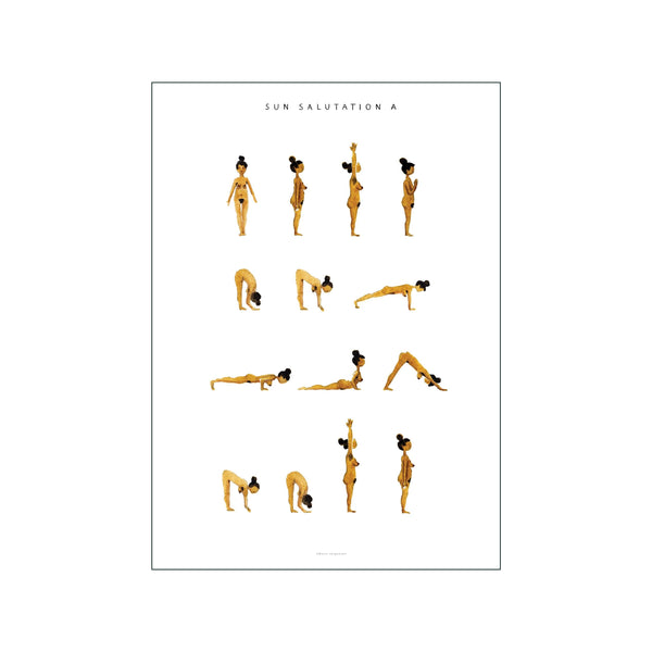 Sun Salutation A Woman Golden — Art print by Yoga Prints from Poster & Frame
