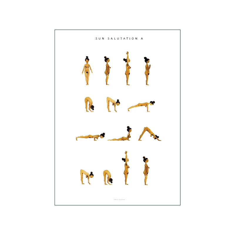 Sun Salutation A Woman Golden — Art print by Yoga Prints from Poster & Frame