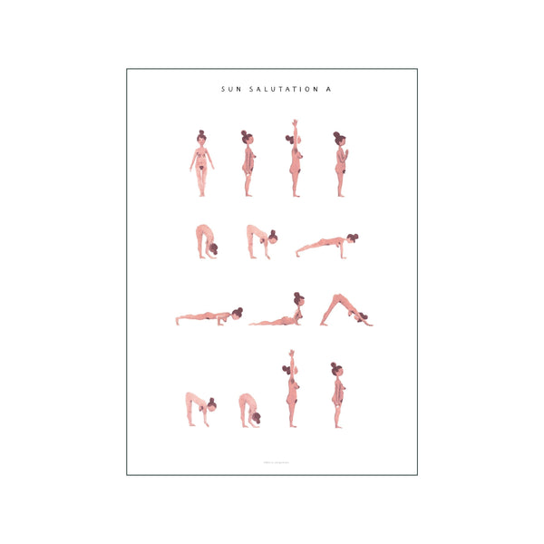 Sun Salutation A Woman Pink — Art print by Yoga Prints from Poster & Frame