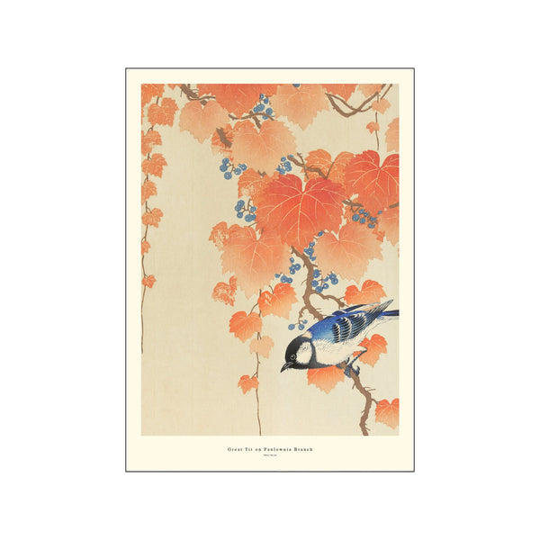 Great Tit on Paulownia Branch — Art print by A.P. Atelier from Poster & Frame