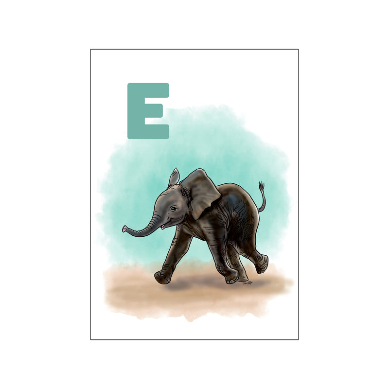 E Blue Elefant — Art print by Tinasting from Poster & Frame