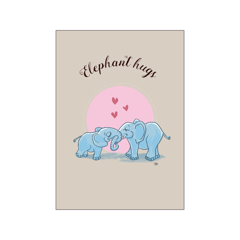 Elephant Hugs — Art print by Tinasting from Poster & Frame