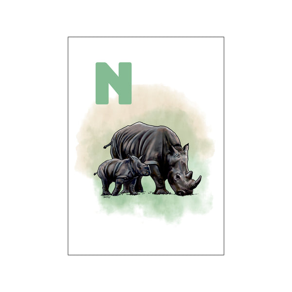N Green Næsehorn — Art print by Tinasting from Poster & Frame