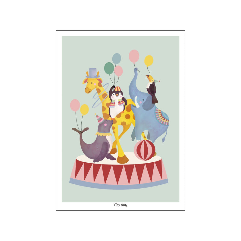Tiny Circus børneplakat lysegrøn — Art print by Tiny Tails from Poster & Frame