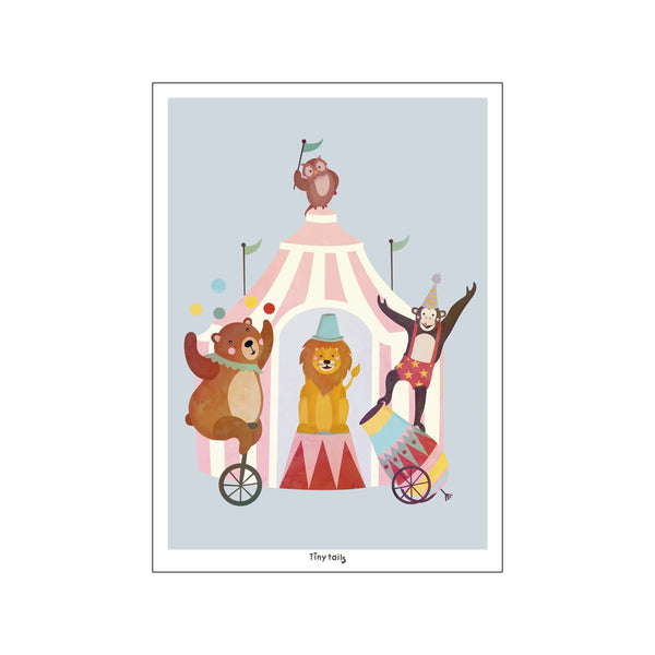 Tiny Circus børneplakat lyseblå — Art print by Tiny Tails from Poster & Frame
