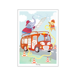 Brandbilplakat — Art print by Tiny Tails from Poster & Frame